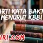 Arti Kata Bakti Menurut Kamus Besar Bahasa Indonesia (KBBI)