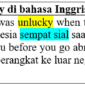 contoh kalimat dengan kata lucky