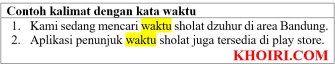 
27 Contoh kalimat dengan kata waktu