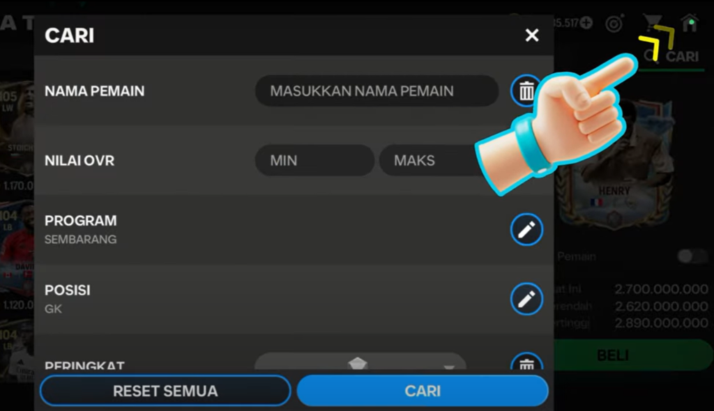 Cara membeli kiper di game fc mobile 2025