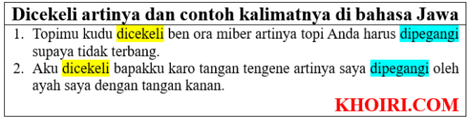 
Dicekeli artinya dan contoh kalimatnya di bahasa Jawa