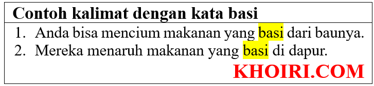 contoh kalimat dengan kata basi di bahasa Indonesia