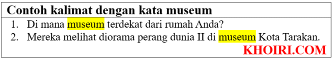 
20 Contoh kalimat dengan kata museum