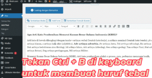 cara membuat huruf tebal di wordpress