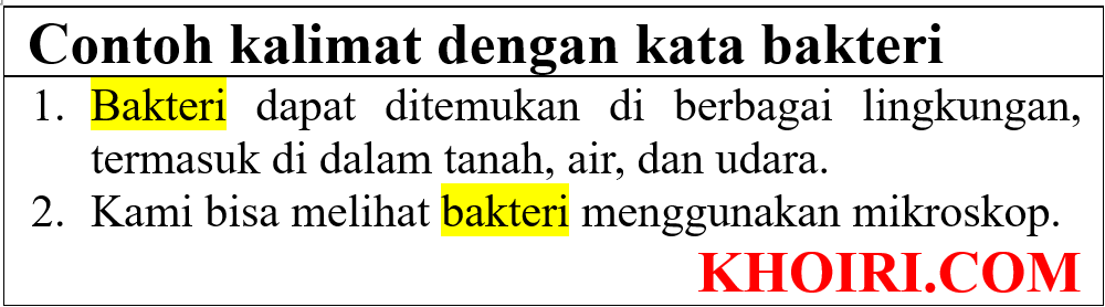 25 Contoh kalimat dengan kata bakteri di bahasa Indonesia