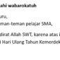 Contoh pidato HUT RI ke-80 untuk pelajar SMA