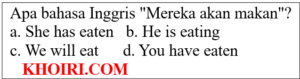 Apa bahasa Inggris "Mereka akan makan"?