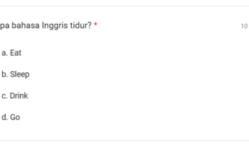 contoh soal kuis kosakata bahasa Inggris pilihan ganda