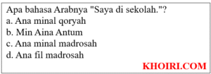 Apa bahasa Arabnya "Saya di sekolah."?