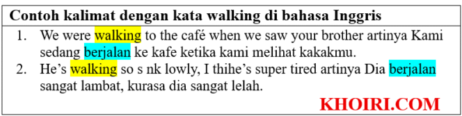 
20 Contoh kalimat dengan kata walking