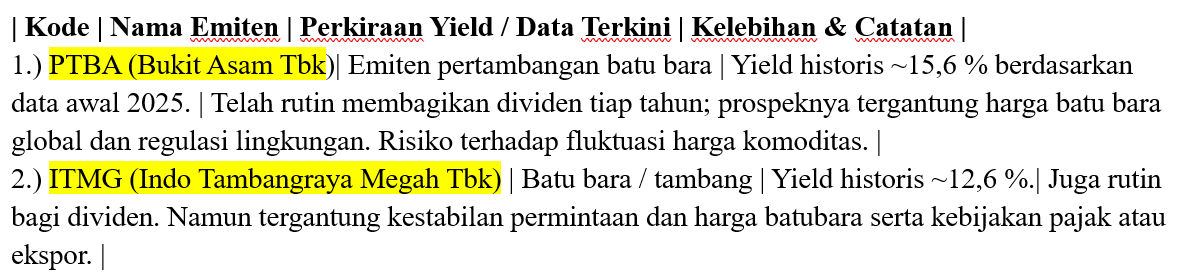 Saham di BEI yang diprediksi memiliki potensi dividen 2025/2026