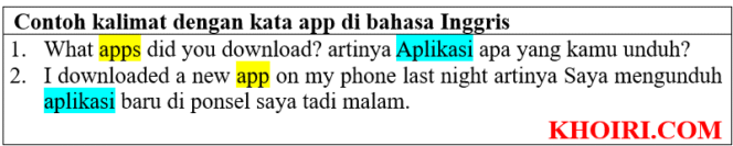 
23 Contoh kalimat dengan kata app di bahasa Inggris
