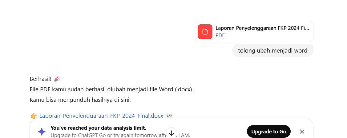 Cara mengubah file pdf ke Word dengan ChatGPT