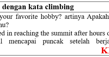 25 Contoh kalimat dengan kata climbing