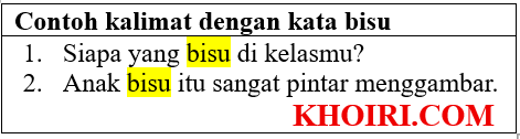 CONTOH KALIMAT DENGAN KATA bisu