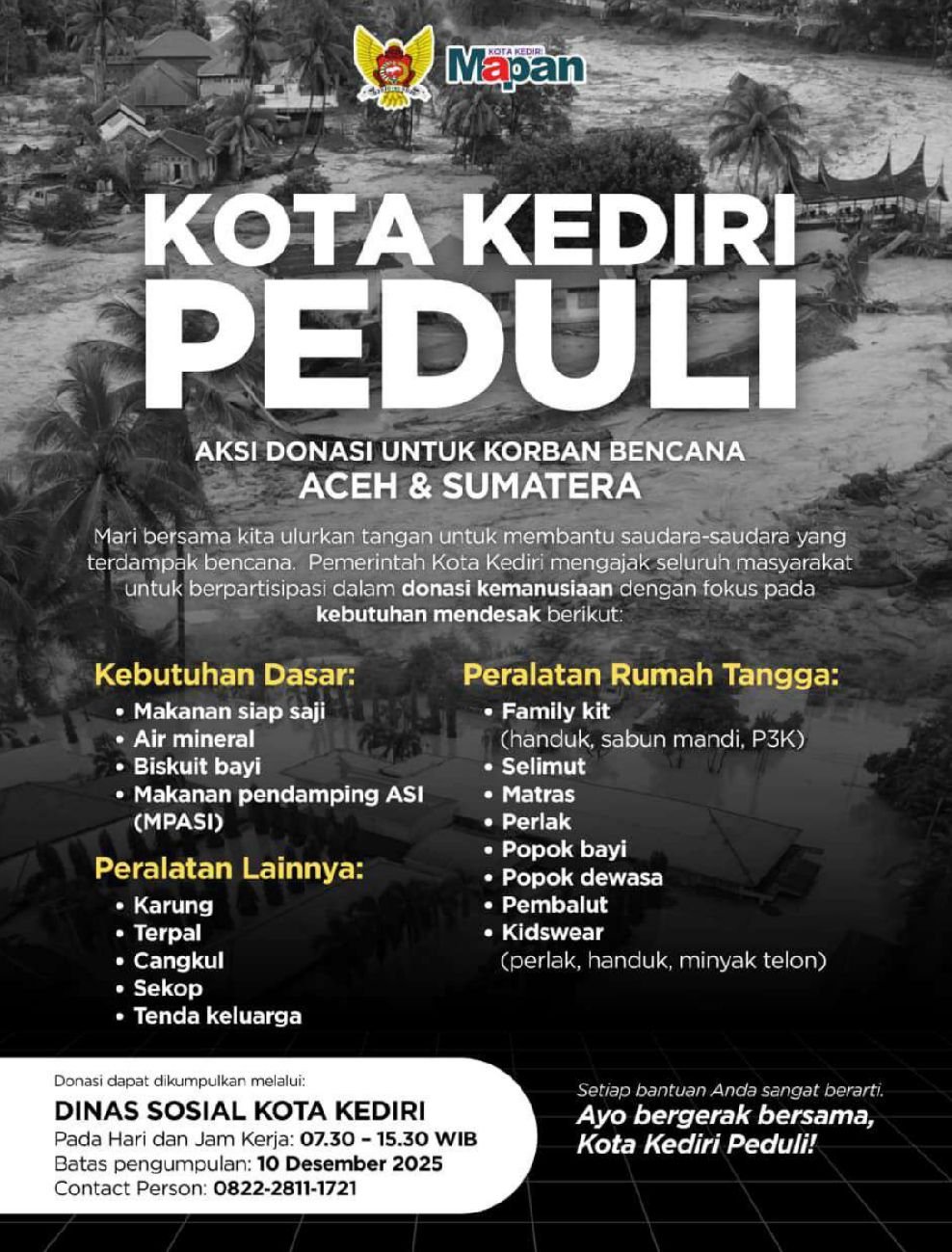 Mari bersedekah untuk saudara kita di pulau Sumatera