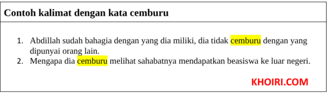 
24 Contoh kalimat dengan kata cemburu