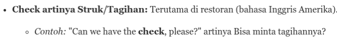 
20 Contoh kalimat dengan kata check