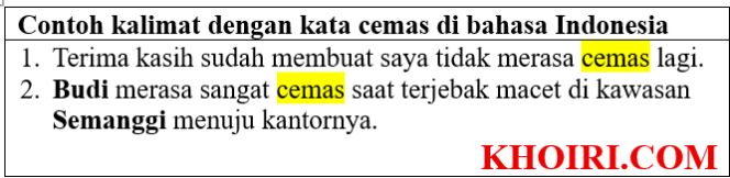 
23 Contoh kalimat dengan kata cemas