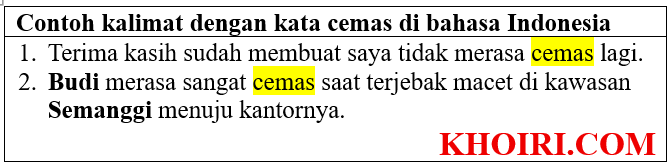 23 Contoh kalimat dengan kata cemas