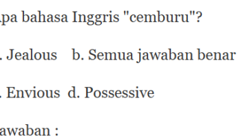 Apa bahasa Inggris "cemburu"?