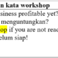 30 Contoh kalimat dengan kata workshop