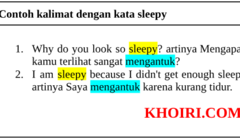 Contoh kalimat dengan kata sleepy