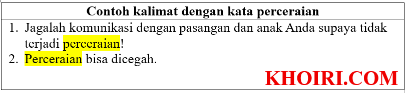 21 Contoh kalimat dengan kata perceraian