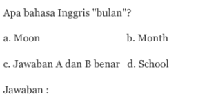 Apa bahasa Inggris "bulan"?