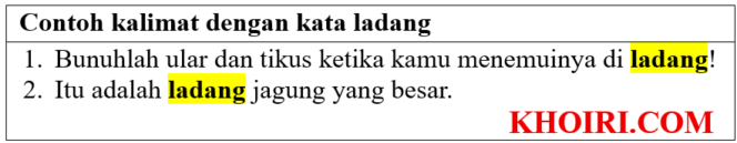 
21 Contoh kalimat dengan kata ladang