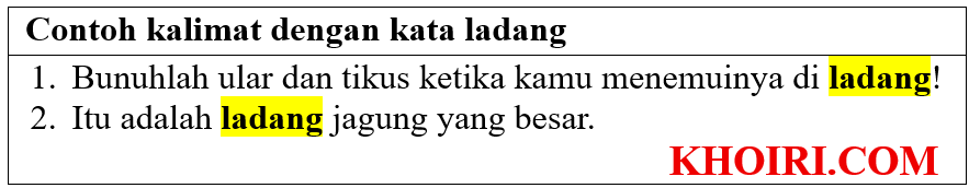 21 Contoh kalimat dengan kata ladang