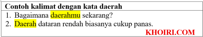 
21 Contoh kalimat dengan kata daerah