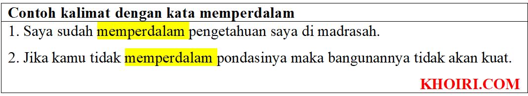 21 Contoh kalimat dengan kata memperdalam