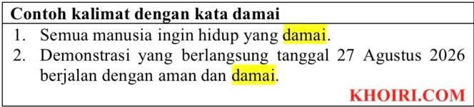 
21 Contoh kalimat dengan kata damai