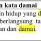 CONTOH KALIMAT dengan kata damai