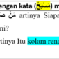 masbahun artinya tashrif dan contoh kalimatnya
