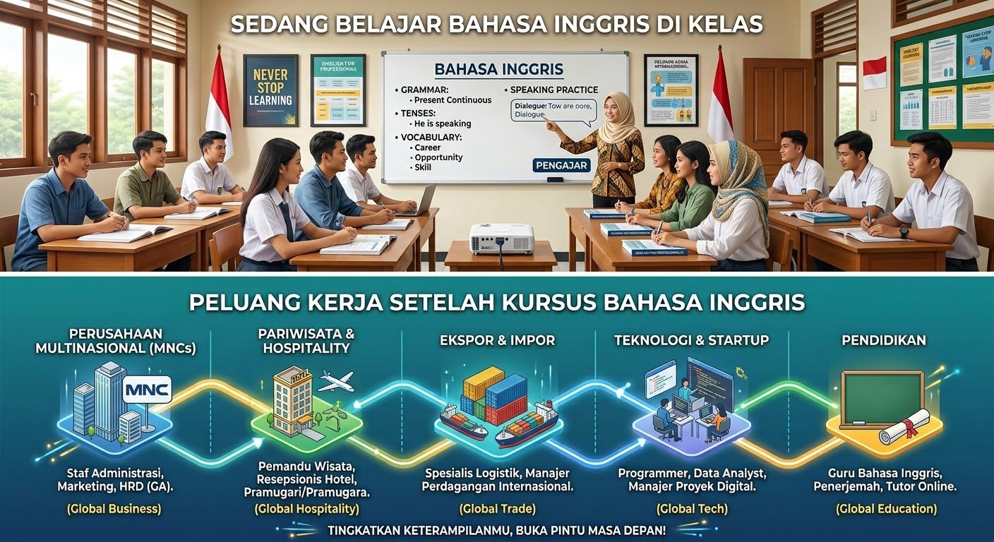 Peluang atau lowongan kerja setelah kursus bahasa Inggris