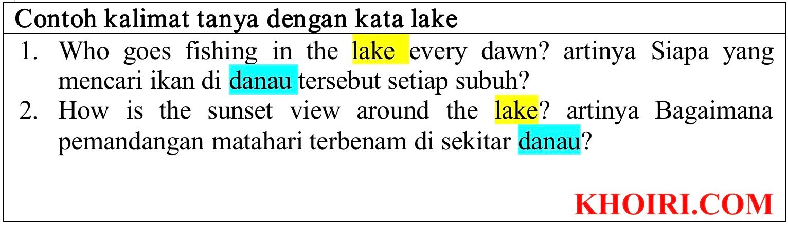 Contoh kalimat tanya dan perintah dengan kata lake