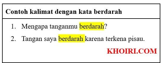 Contoh kalimat dengan kata berdarah