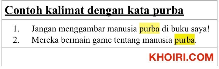 Contoh kalimat dengan kata purba