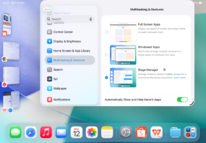 Cara memunculkan fitur stage manager pada iPad